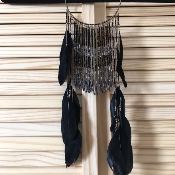 Beautiful Ethnic beaded and feathered Choker - Picture 2 of 2